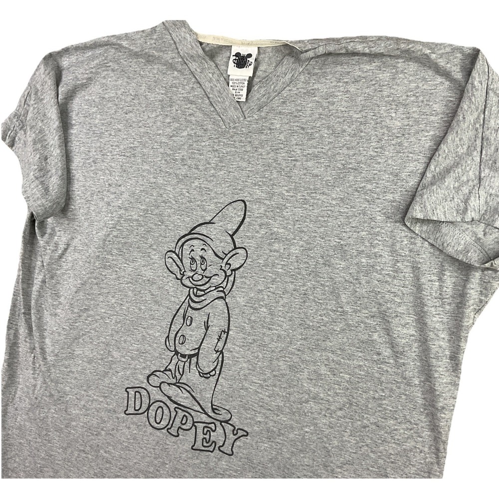Disney Catalog Dopey Snow White V Neck Football T Shirt Womens M 90s Vintage